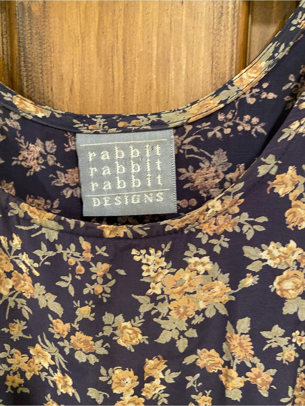 Rabbit Rabbit Rabbit Navy Maxie Dress with Yellow Ditsy Floral Print, Size 8 - Picture 3 of 7